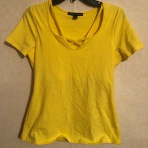 Boston proper yellow cotton top